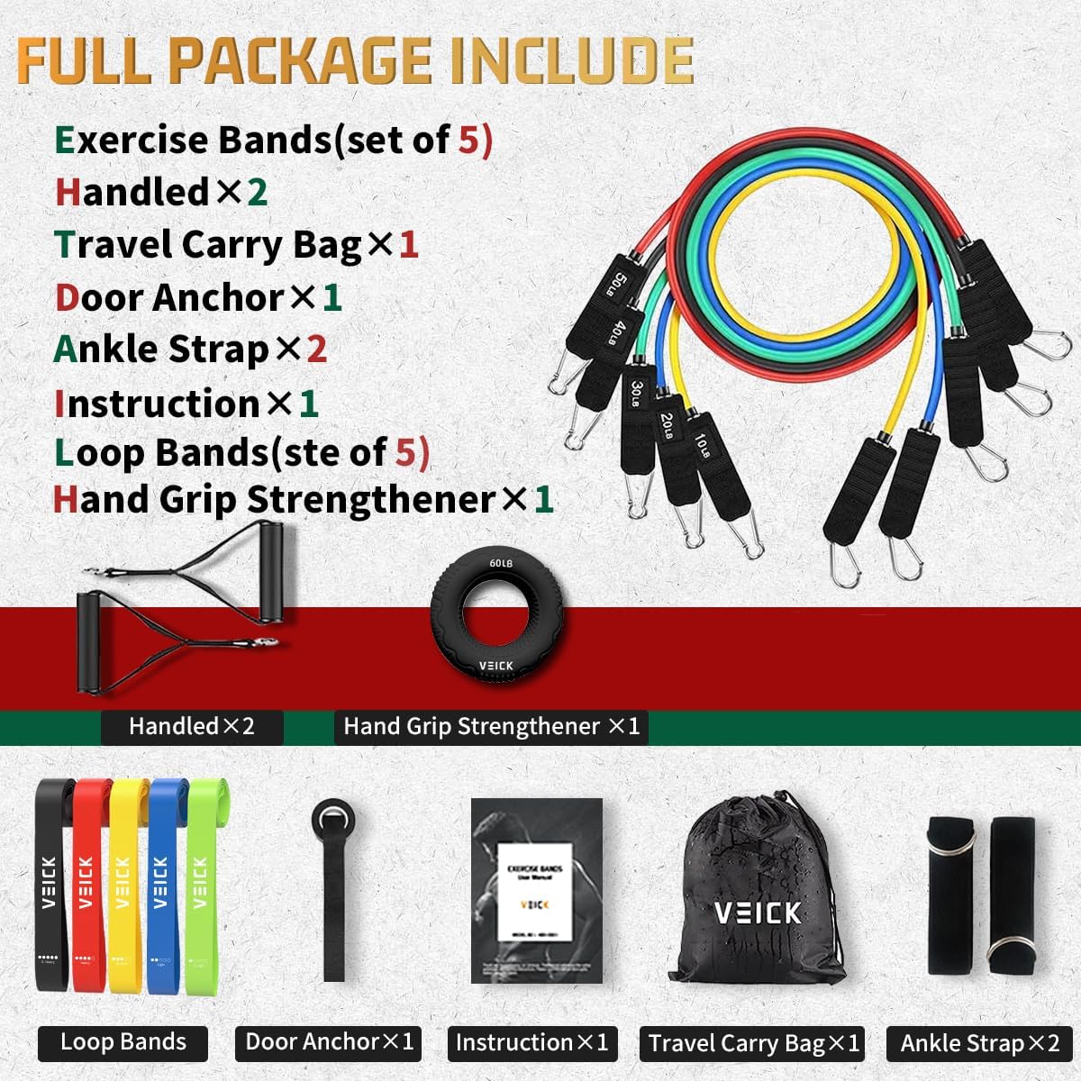 Versatile Resistance Bands Set